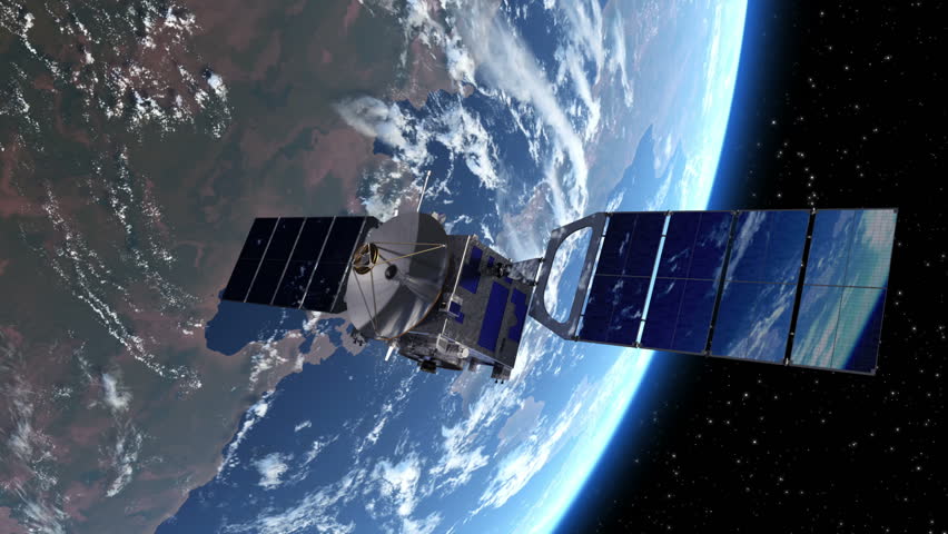 Satellite Deploys Solar Panels. 3D Animation. Stock Footage Video ...