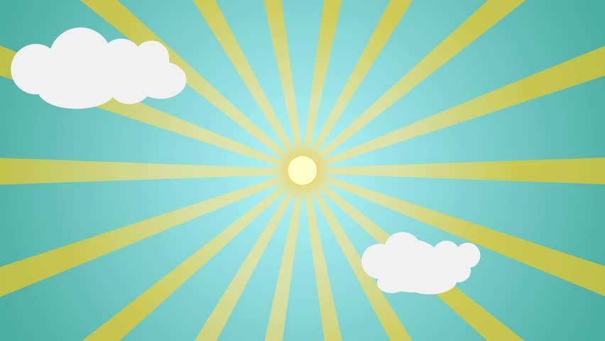 Yellow Burst Vector Background. Cartoon Sun Light Over Orange Sky ...