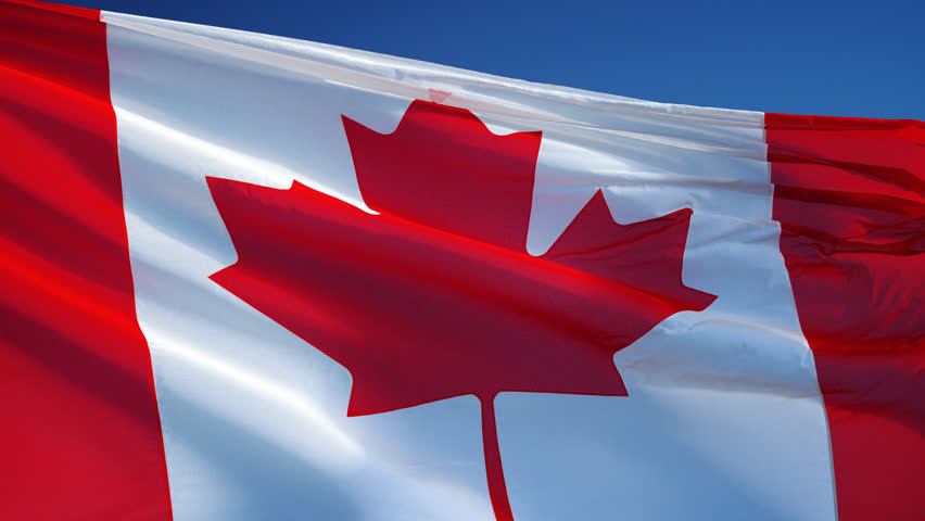 Waving Canada Flag (alpha, Slow Motion) Stock Footage Video 2316104 ...