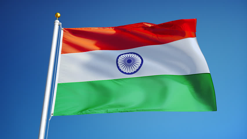 Seamless Looping High Definition Video Of The Indian Flag Waving On A ...