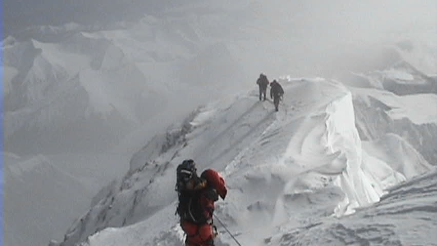 Climbers Fight Brutal Storm On Mt. Everest Stock Footage Video 1546648 ...