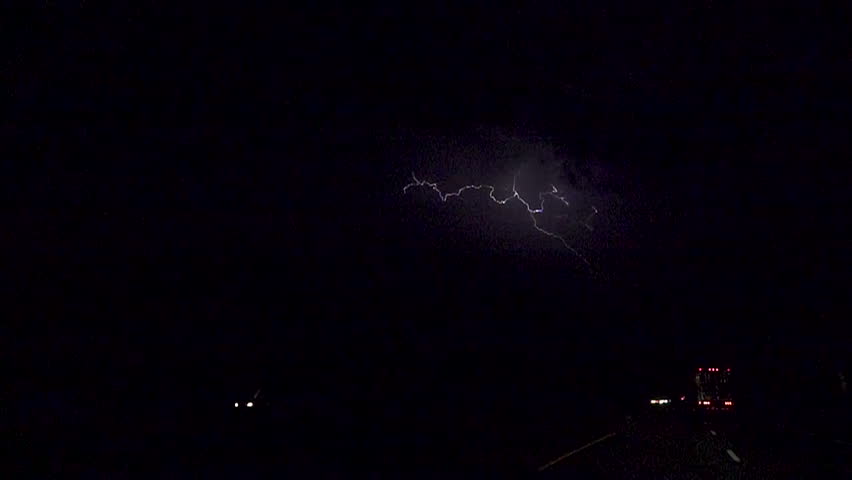 4K Lightning Storm Timelapse By Highway Traffic Night Sky Stock Footage ...