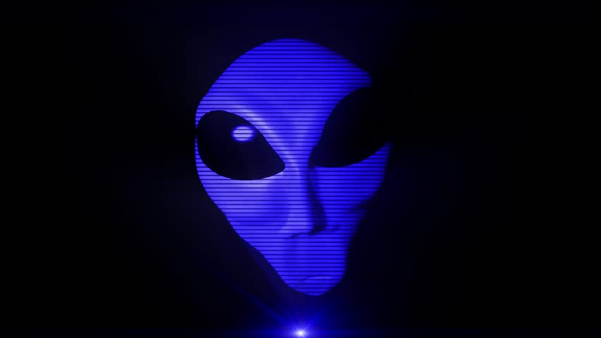 Alien Grey Hologram Head Face Creepy Extraterrestrial Gray Ufo 4k Stock ...