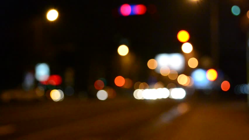 Out Of Focus Lights Of A Street At Night Stock Footage Video 1696426 ...