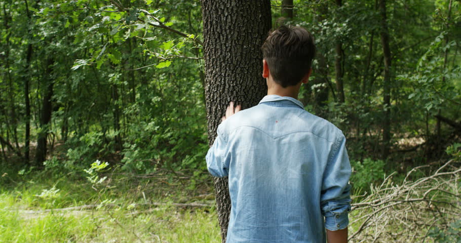 Man Running Through The Forest Stock Footage Video 3293072 - Shutterstock