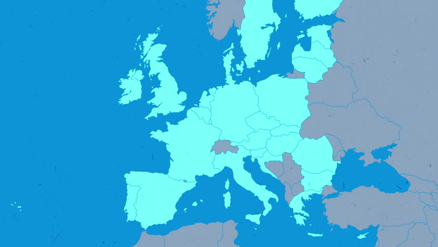 3d Animation Of Europe Map Formed By Individual Countries Stock Footage ...