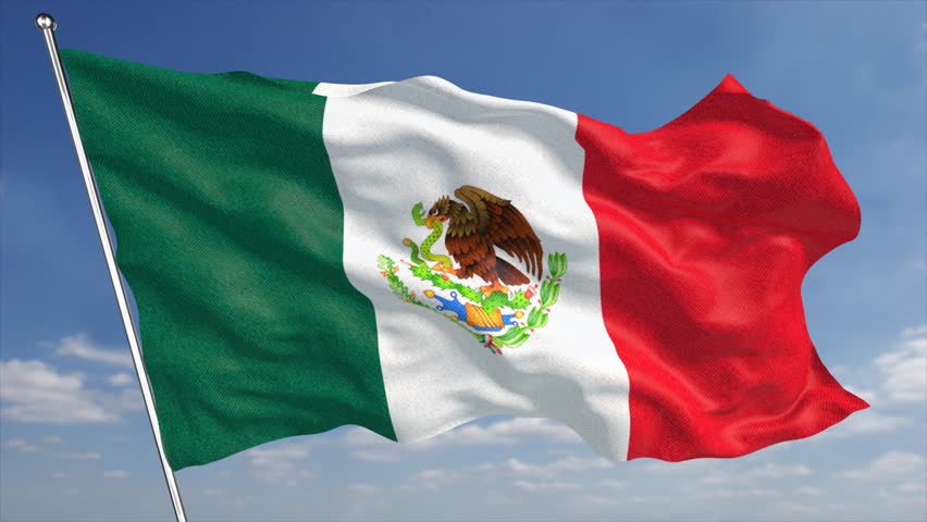 Waving Mexico Flag, Ready For Seamless Loop. Stock Footage Video ...