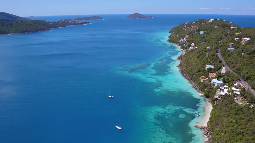 Aerial View Of Magens Bay, St Thomas, United States Virgin Islands ...