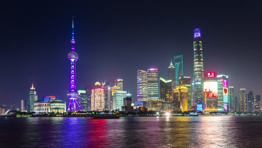 Plane Window View - Night Of Shanghai China. Stock Footage Video ...