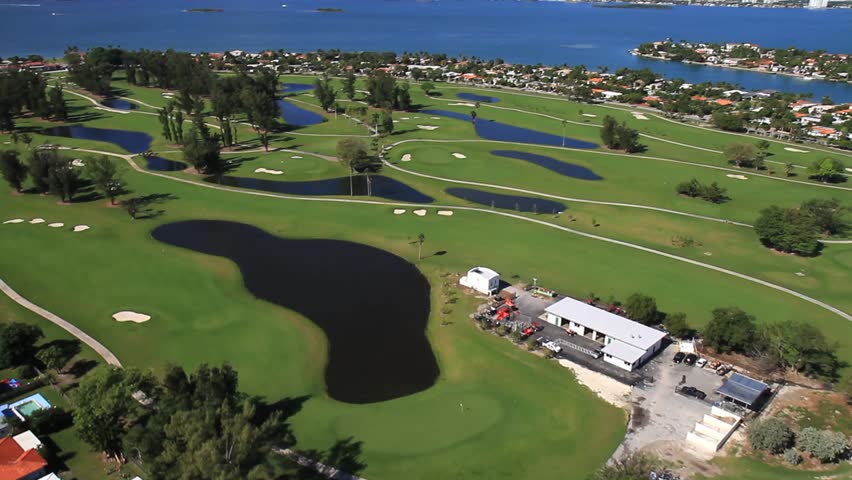 Aerial View Of Normandy Shores Golf Club On Miami Beach Stock Footage ...