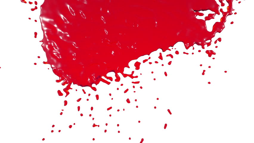 Yellow And Red Paint Splashes Collide In Slow Motion, Isolated On White ...