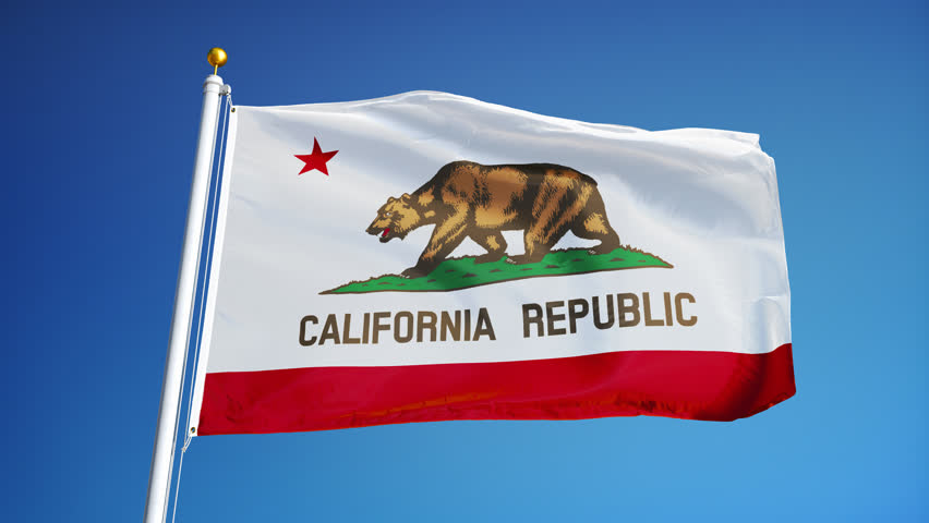 A Beautiful Satin Finish Looping Flag Animation Of California. A Fully ...