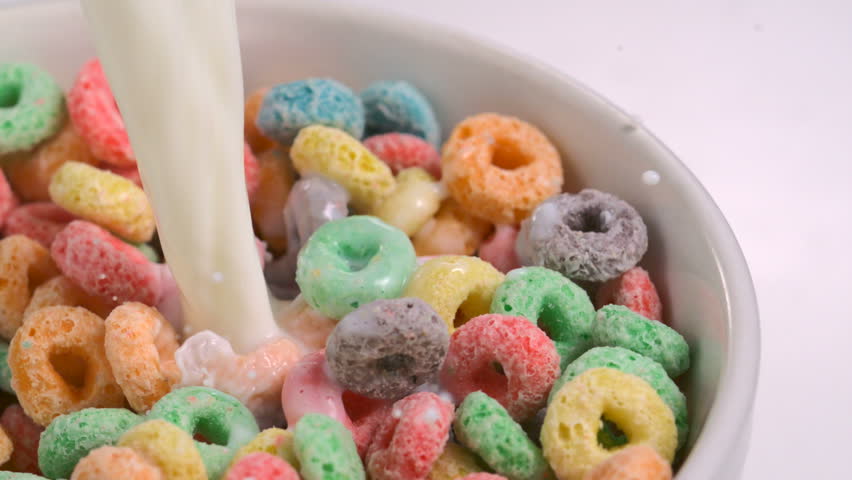 Slo-mo Milk Poured Onto Ceral Stock Footage Video 2123276 - Shutterstock