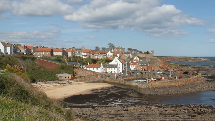 Elevated View Of Crail Harbour Fife Scotland Stock Footage Video ...