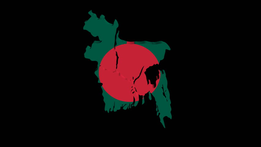 Bangladesh Map Flag Rotating On Black Animation Stock Footage Video ...