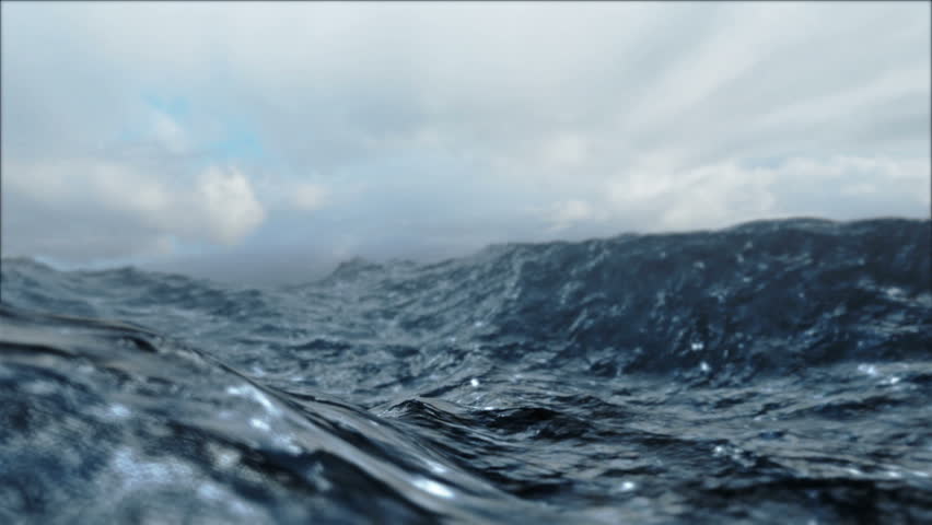 Rough Sea Loop 3D A Loop Of Big Waves In An Agitated Ocean. Camera Goes ...