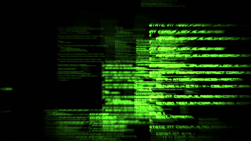 Green Text Unfolding Quickly Against A Black Background Stock Footage ...