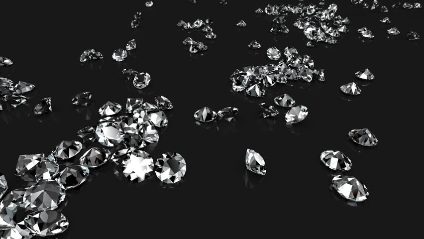 Diamonds Scattering Or Flying Away Over Green Screen Stock Footage ...