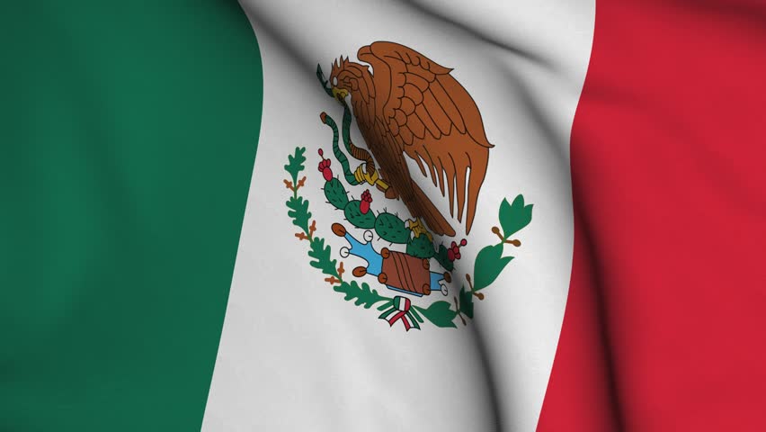 Mexican Flag Silk (Loop HD). Mexican Flag With Original Shield Made In ...