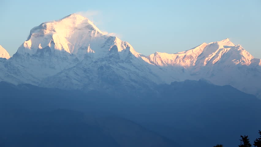 Himalayan Mountain Peak Dhaulagiri In Nepal. Dhaulagiri Is 8167m Or 26 ...