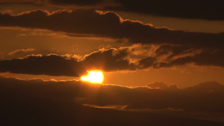 Time Lapse With Sun Rising Behind Clouds, Close Up. Stock Footage Video ...