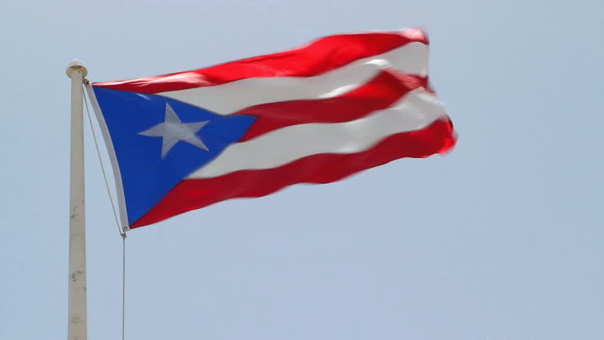 Puerto Rican Flag In The Wind. Part Of A Series. Stock Footage Video ...