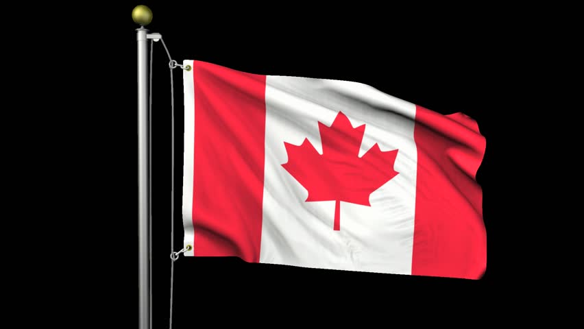 Seamless Looping High Definition Video Of The Canadian Flag Waving On A ...