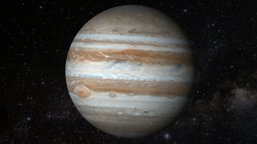 Animated One Revolution Of Planet Jupiter With Correct Rotation ...