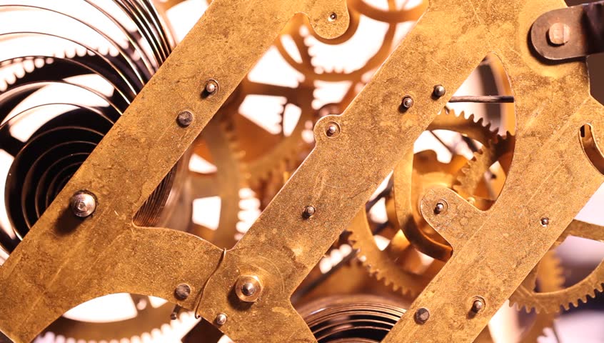 Close Up Of A Internal Clock Mechanism Stock Footage Video 6043073 ...