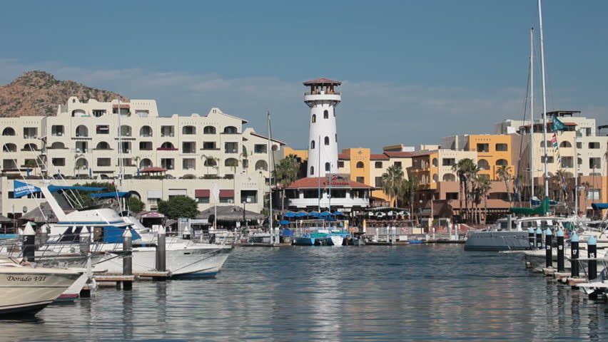 Cabo San Lucas Marine Harbor With Boats, Fast Motion. Mexican Resort ...