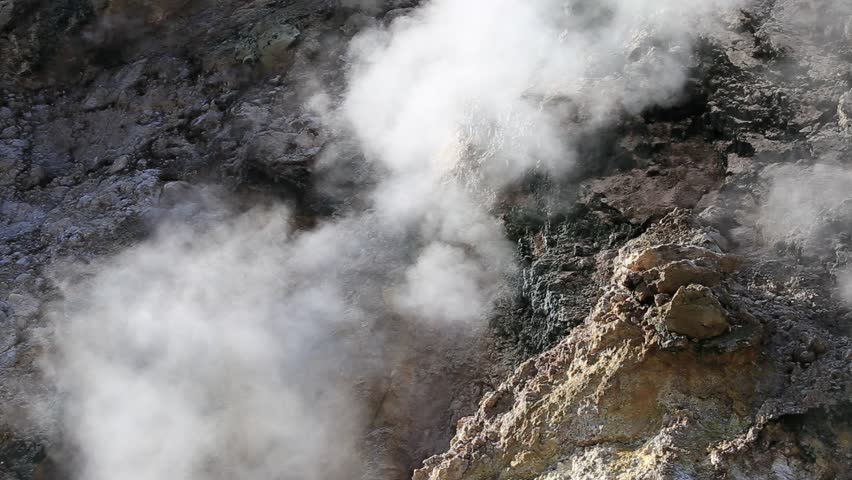 Volcanic Steam Comes Out From The Rock. Dumaguete On Negros Island ...