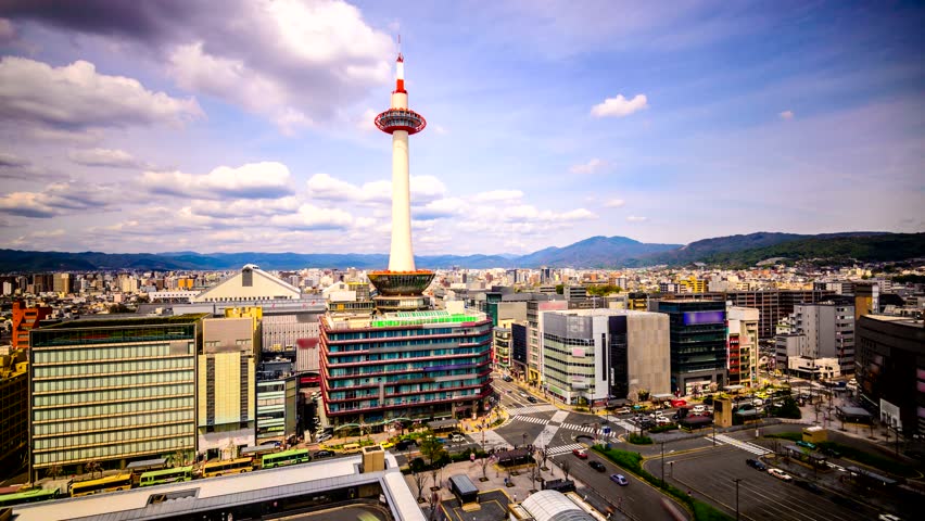 Kyoto, Japan Time Lapse Skyline Stock Footage Video 6132701 - Shutterstock