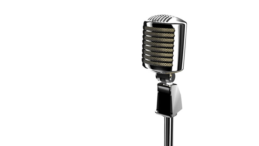 Retro Microphone Isolated On Green Background (3d Render, Green-screen ...