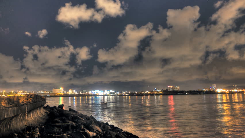 HDR Time Lapse Of Mumbai Coastline And Cityscape At Night. The Shot ...