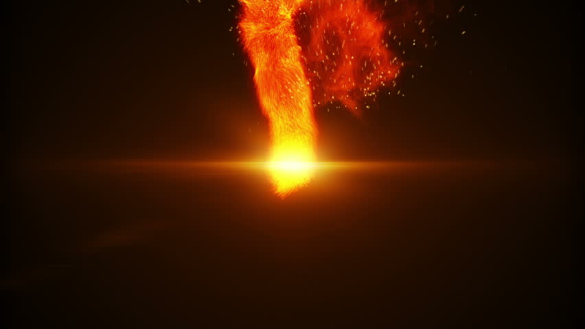 Flying Fireball With Sparks. Computer Generated Seamless Loop Abstract ...