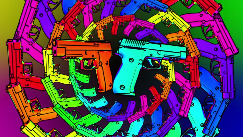 Rainbow Colorful Guns Background Stock Footage Video 6802222 - Shutterstock