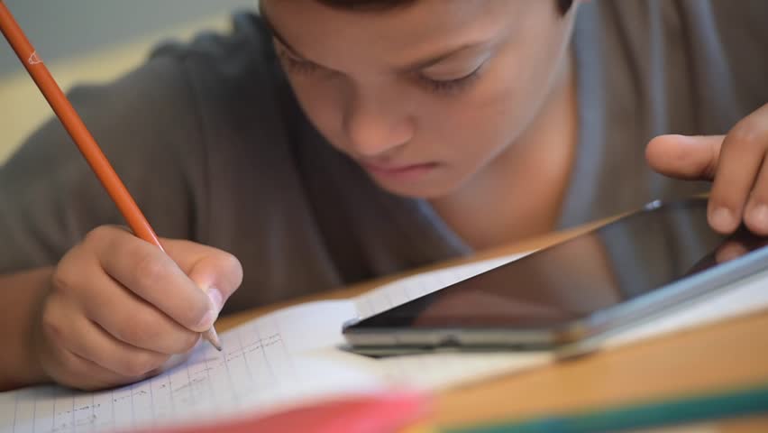 Child Playing On The Computer With Headphones Stock Footage Video ...