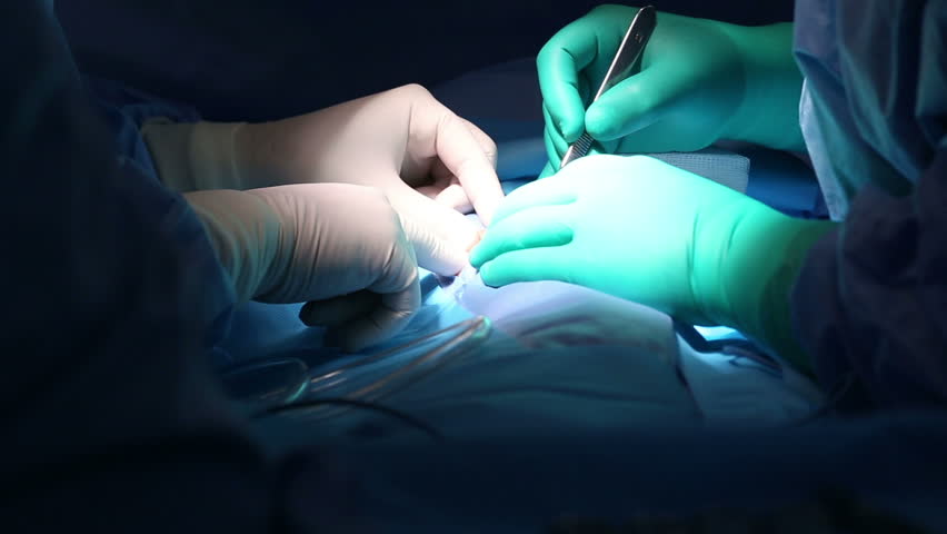 Surgical Team Operating Patients. Surgeons Cutting Tissue With Electric ...