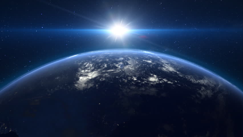 Beautiful Sunrise Over The Earth. Cities At Night. HD 1080. Stock ...