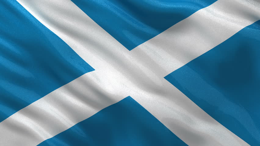 Scottish Flag Blowing In Wind With Blue Sky Stock Footage Video 4407848 ...