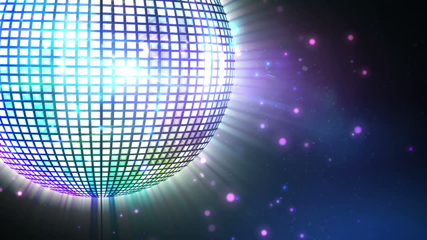 Digital Animation Of Shiny Purple Disco Ball Spinning Around Stock ...