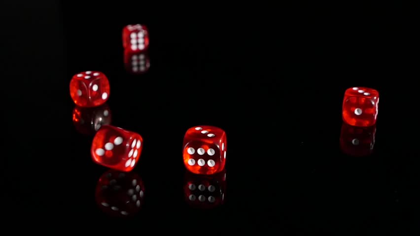 Red Game Dice Luck Number Six And Euro Money Cash On Table Stock ...