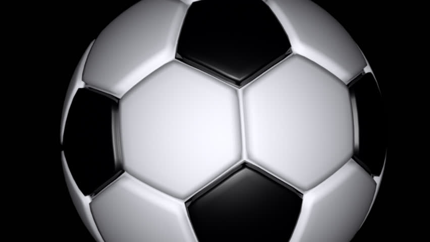 Soccer Ball, Rotation On Black Background, Loop Stock Footage Video ...