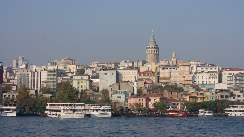 Karakoy Ferry Pier On Sunset In Istanbul, Turkey Stock Footage Video ...