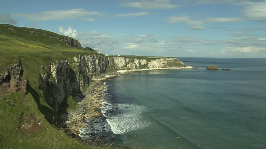 Cliffs in Northern Ireland - HD stock footage clip