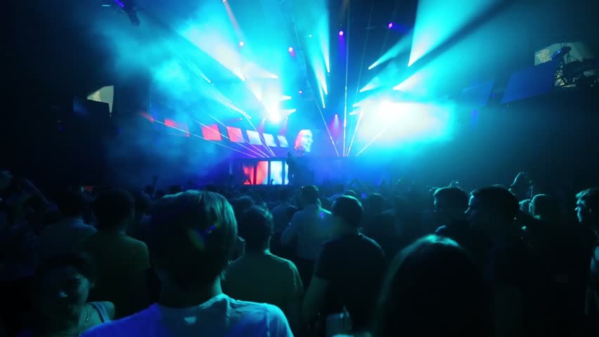 Blue Lights On Crowded Nightclub Dancefloor Stock Footage Video 126574 ...