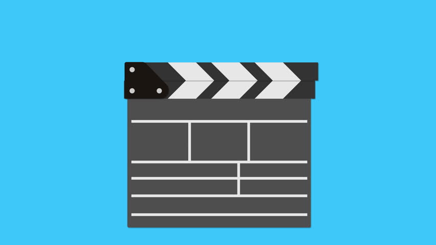 Animated Film Clapboard On White Background With Sound Of The Clap ...