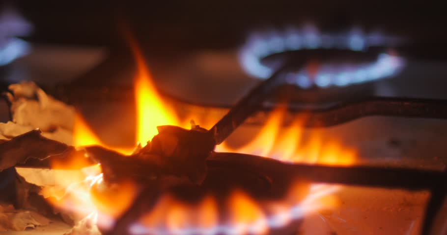 Gas Burner Fire.