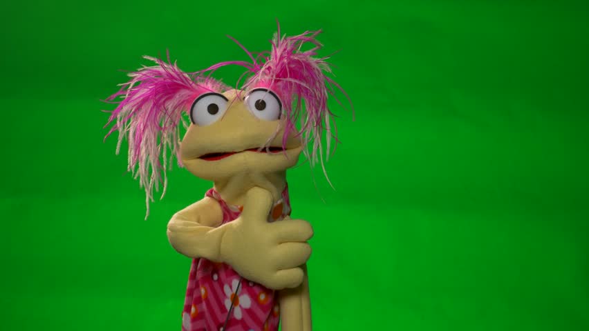 Unique Original Puppet Muppet Variety Of Actions On Green Screen Stock ...