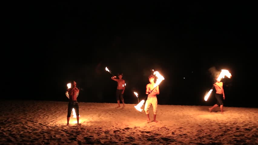 Video 1920x1080 - KOH KOOD, THAILAND - JANUARY 28, 2015 : Fire Show ...